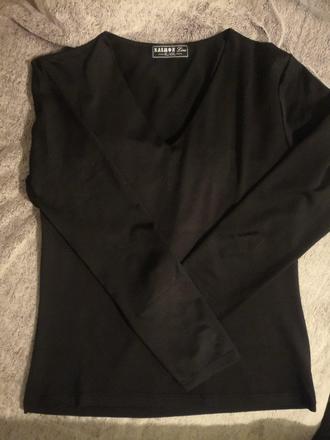 Dámske čierne tričko s dlhým rukávom, l