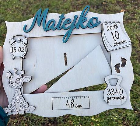 Fotoramik s personalizovanymi udajmi  - žirafkový, 