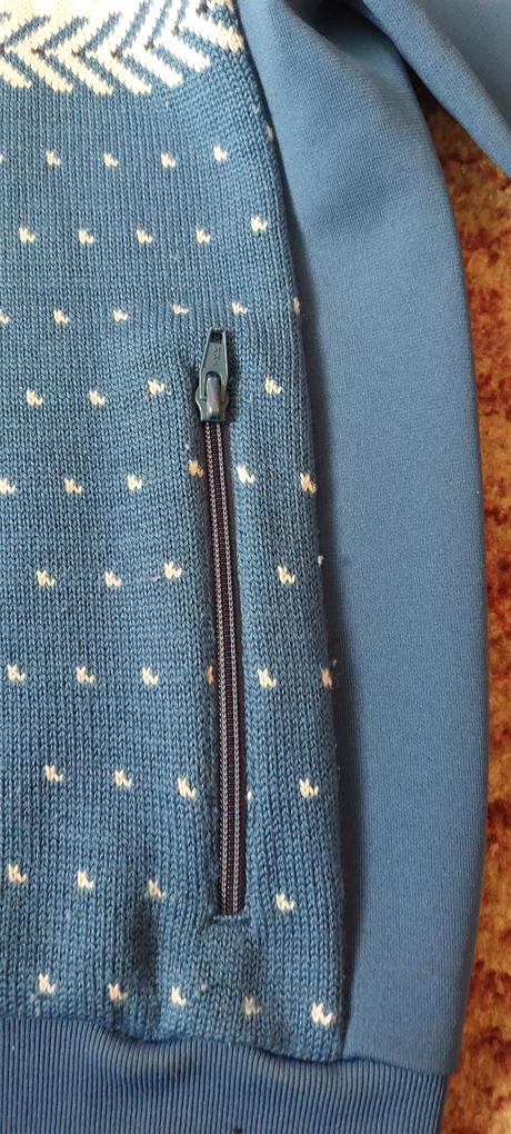 Modrý dámsky sveter na zips, m
