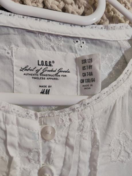 Biela košieľka, h&m,128