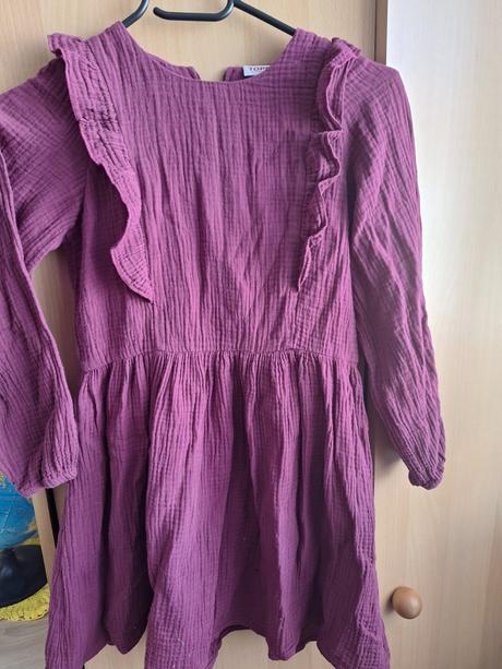 Šaty s dlhým rukavom a fodričkami, topolino,134