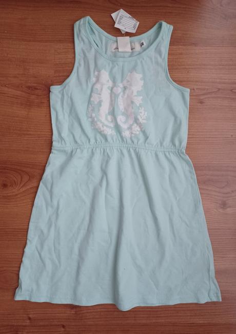 Dievčenské šaty s morskými konikmi, h&m,110 / 116