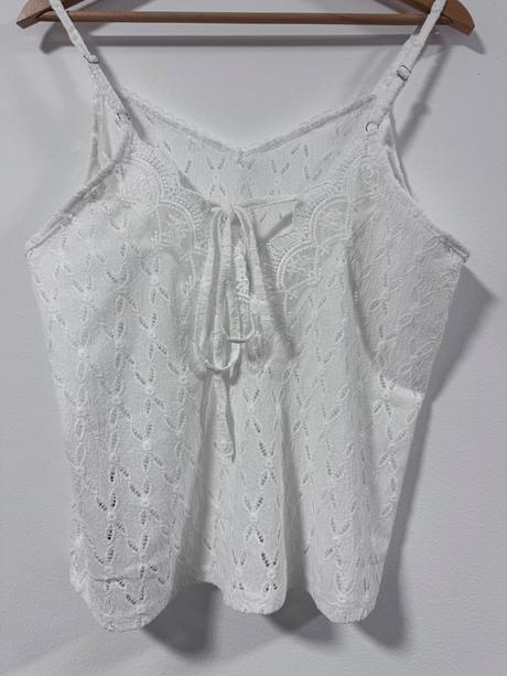 Nádherný boho biely top s krajkou ibiza style, m
