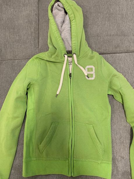 Zelená mikina na zips zn.abercrombie&fitch veľk.s, abercrombie&fitch,s