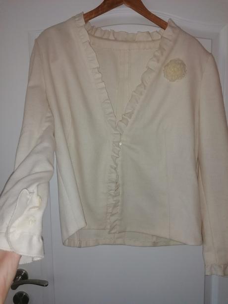 Vlnené smotanové sako l/xl, xl