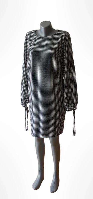Čierno-biele gingham šaty, h&m,l