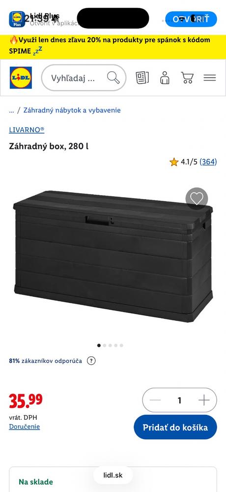 Lidl záhradný box, 