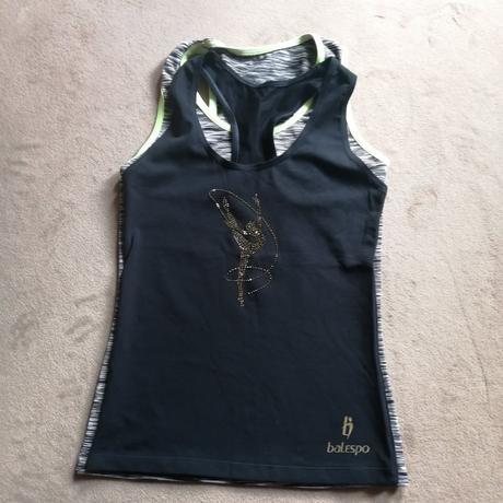 Čierne tielko na gymnastiku č. 152-8cm, 152