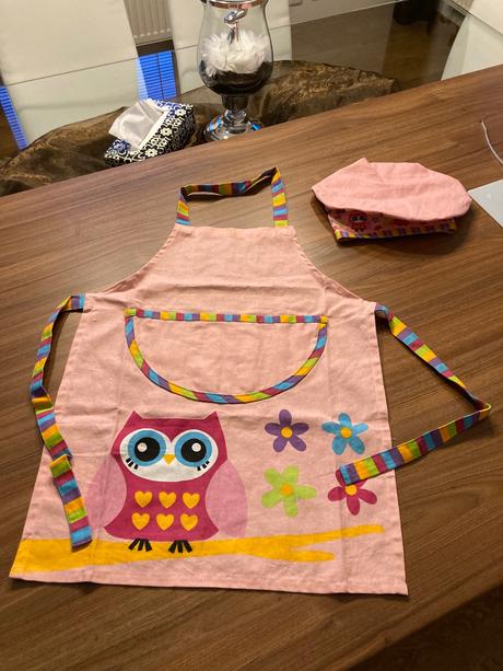 Kuchárska zástera s čiapkou pre dievčatko, 