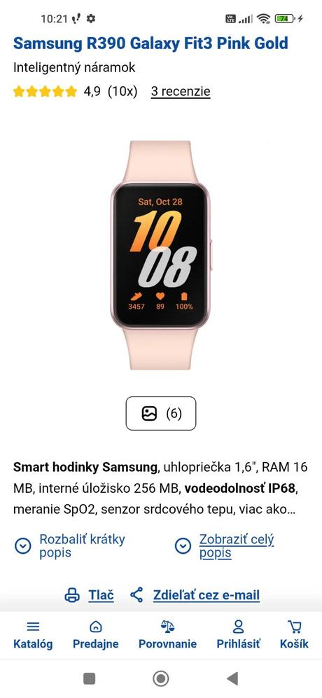 Hodinky samsung galaxy fit 3+nový remienok, samsung