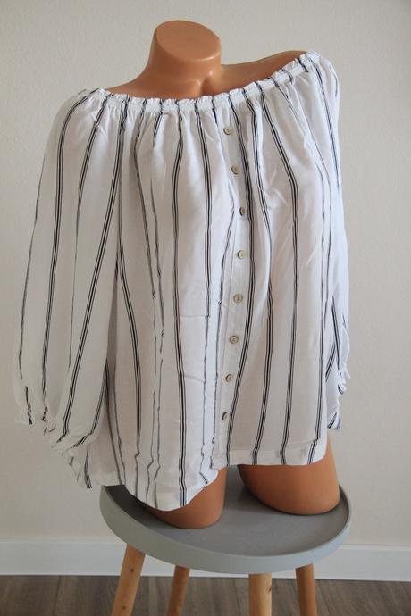 Bielo čierny viskózový top, xxl, xxl