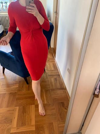 Červené saty, h&m,xs