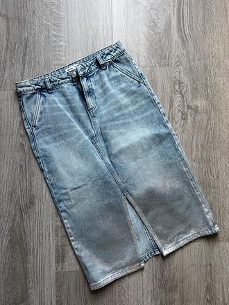 Jeans riflova midi sukna, sinsay,158