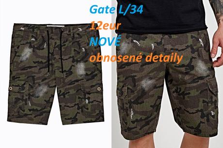 Kraťasy s obnosenými detailami maskáčové, gate,l