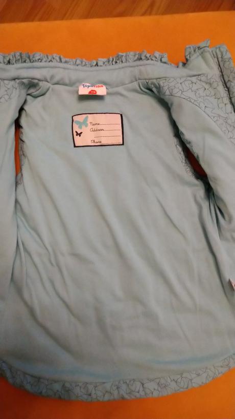 Svetlo tyrkysová zateplená dievčenská vesta, topolino,116