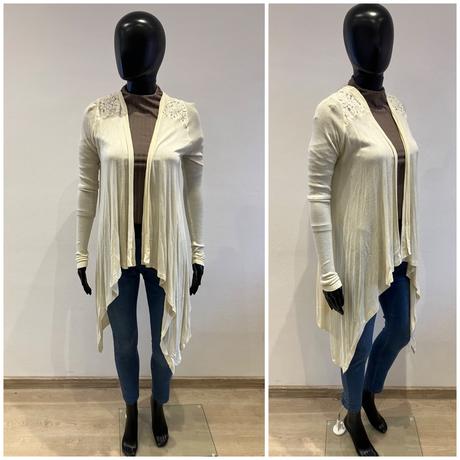 Dámsky kardigán s čipkou maslový gate (xs), gate,xs