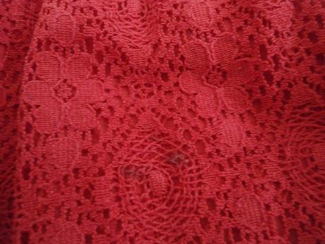 Červene cipkovane šatky, h&m,86