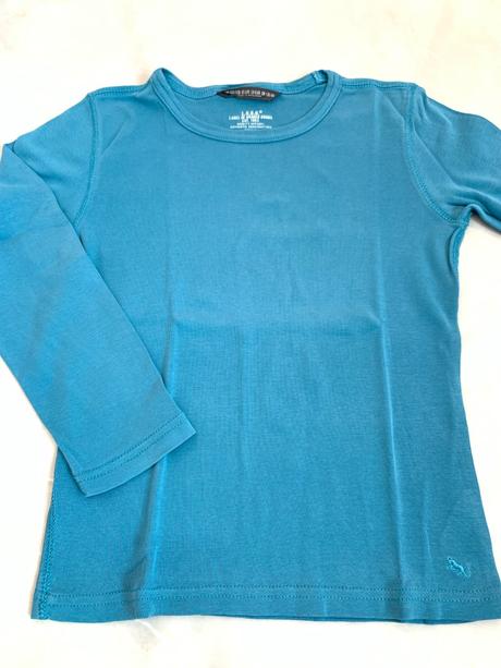 2 tyrkysové tričká s dlhým rukávom, h&m,122