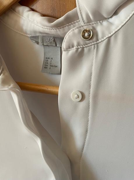 H&m biela voľná šifónová košeľa s dlhým rukávom, h&m,32