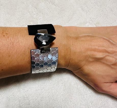 Kožený náramok čierno-strieborný cango & rinaldi, 