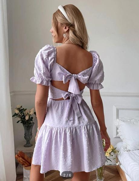 Shein dolly puff sleeve dress šaty, xs