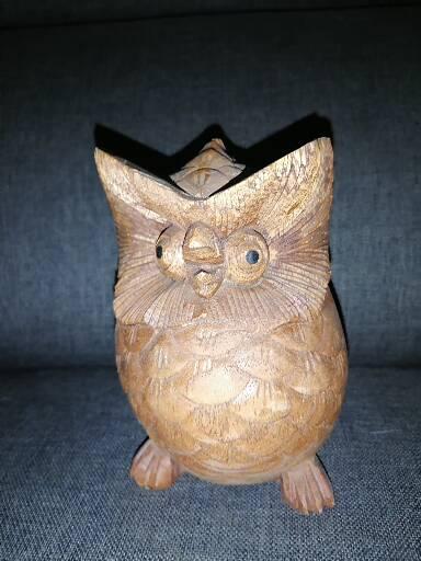 Sova - soška z dreva, 