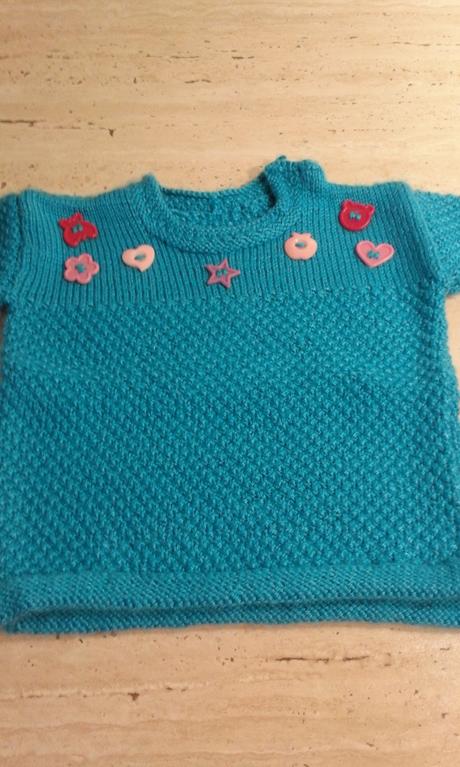 Tyrkysový pletený svetrík, 80