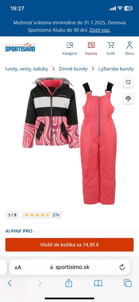 Lyžiarska súprava detská / dievčenská, alpine pro,110