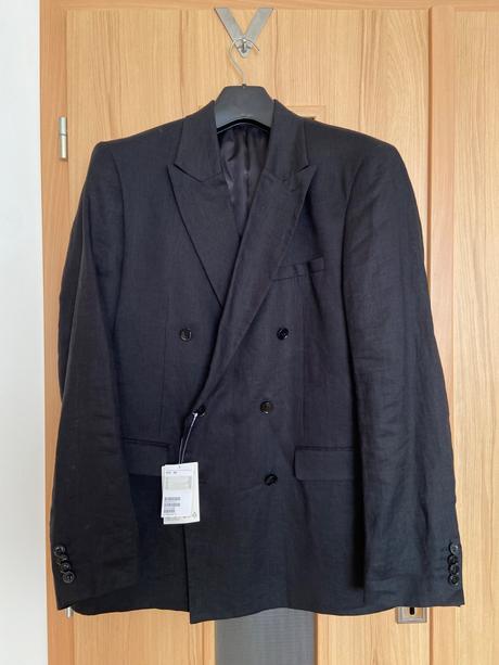 Pánske čierne dvojradové sako h&m, h&m,54