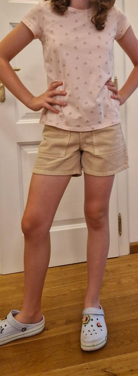 Tricko h&m jemna ruzova s ceresnami kratky rukav, h&m,134