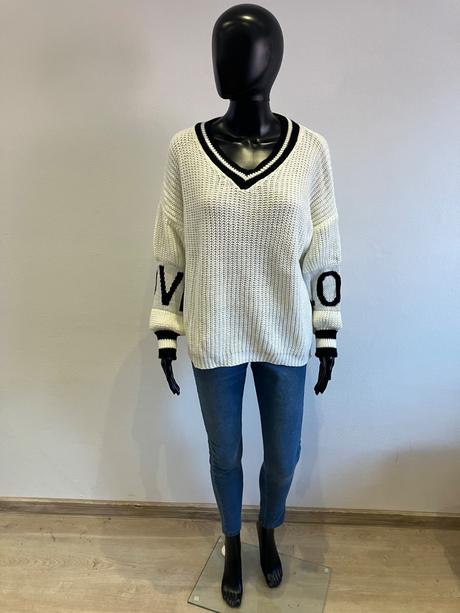 Dámsky sveter maslovo-čierny (uni), l / m / s / xl