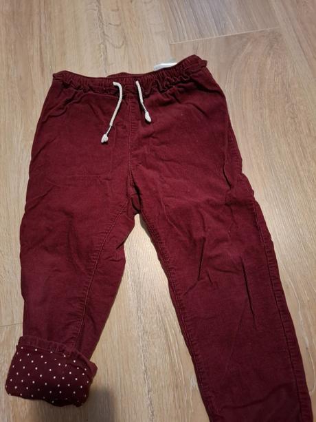 Menčestrové podšité nohavice, h&m,92