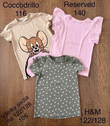 Tričká h&m, reserved, coccodrillo, h&m,128