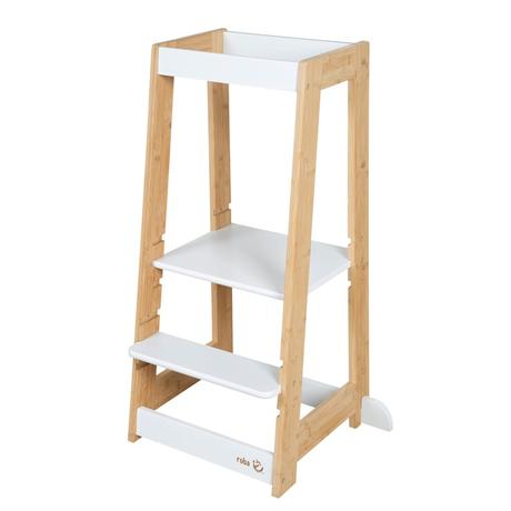 Roba učiaca veža bicolor white/bamboo, 