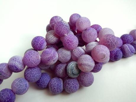 Achátové korálky 10 mm fialové, 