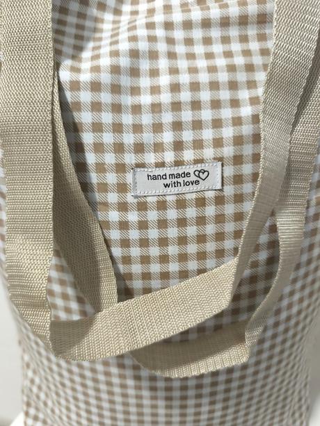 Taška kocky hnedé s bielym, 