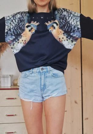 Nová modrá oversized mikina, s