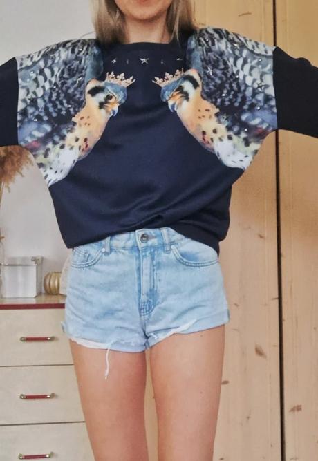 Nová modrá oversized mikina, s
