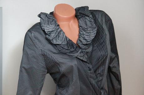 Šedá zavinovacia blúzka s pásikmi m/l, m