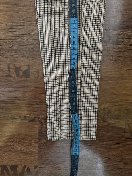 Elastické kárované nohavice cropp s vyšším pásom, 32