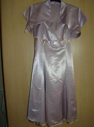 Satenove fialkove saty s bolerkom 36-40, 38