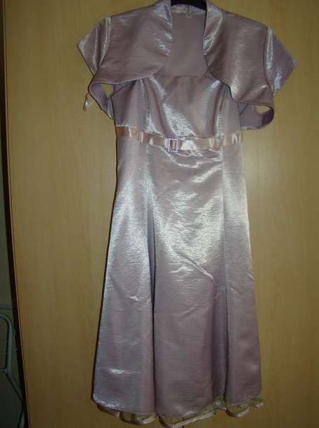 Satenove fialkove saty s bolerkom 36-40, 38