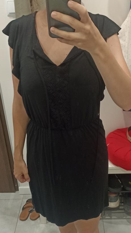 Čierne tričkové šaty, reserved,xs