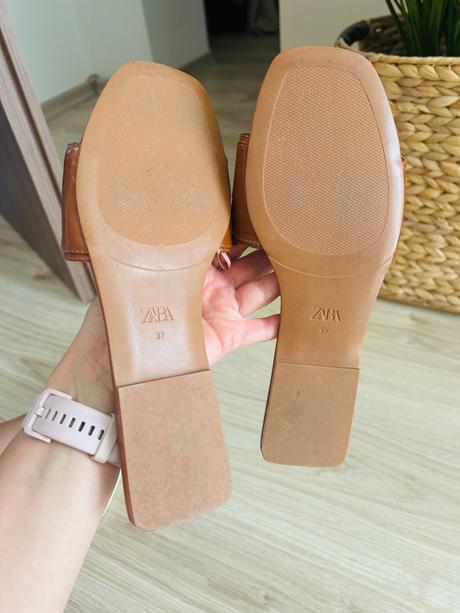 Nádherné kožené šľapky značky zara, zara,37
