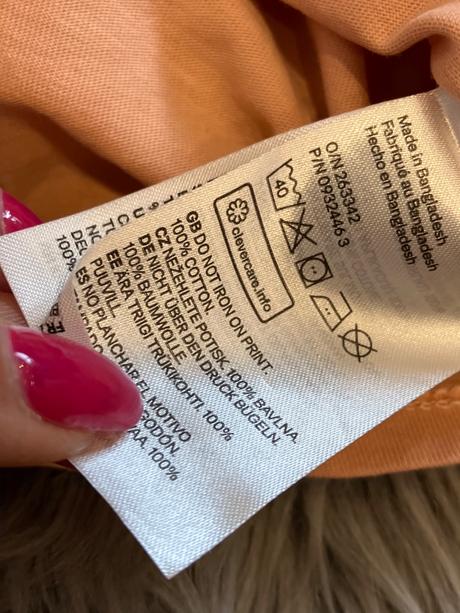 Dievčenské tričko s nápismi broskyňové h&m (80), 80