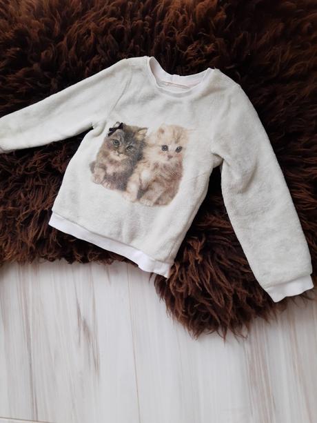 Detská mikinka s mačičkami 98/104, h&m,98
