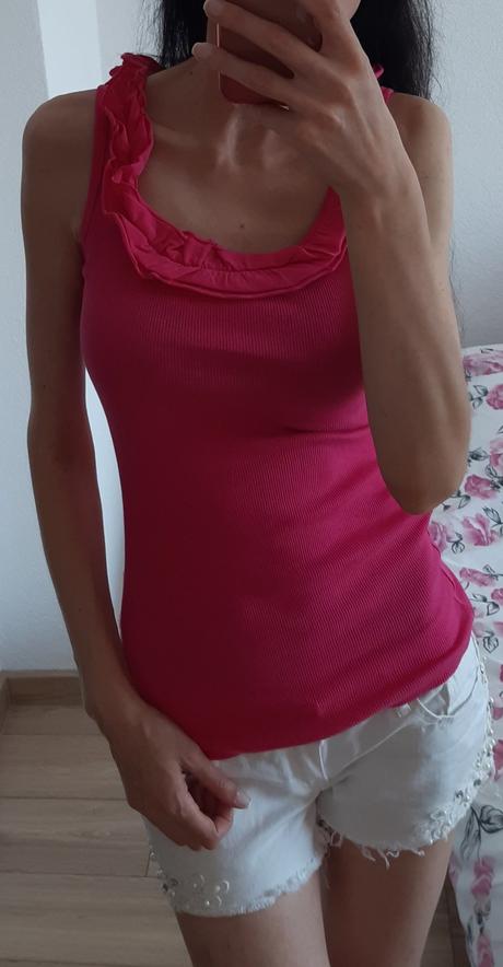 Ruzovy top s volanikom, terranova,s