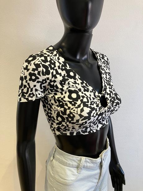 Dámsky kvetovaný crop top terranova (xs), terranova,xs