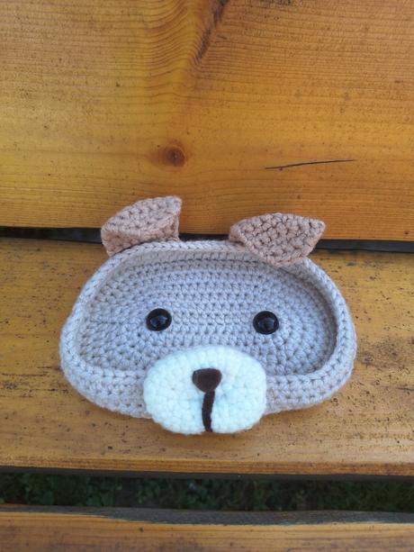 Háčkovaný držiak na okuliare - psík,