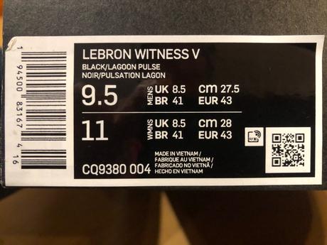 Nike lebron witness v, nike,43